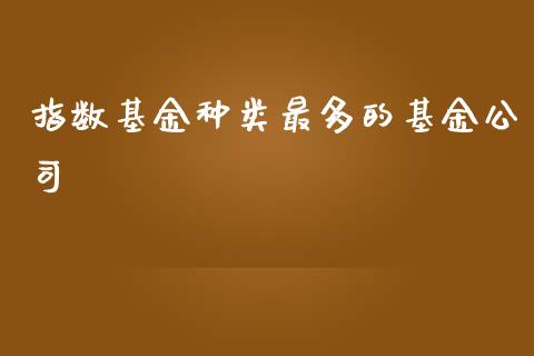 指数基金种类最多的基金公司_https://www.lansai.wang_基金理财_第1张