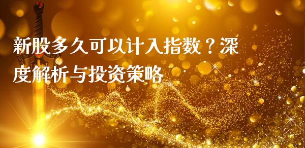 新股多久可以计入指数？深度解析与投资策略_https://www.lansai.wang_股指期货_第1张