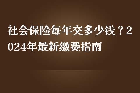 社会保险每年交多少钱？2024年最新缴费指南_https://www.lansai.wang_股票知识_第1张