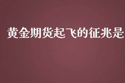 黄金期货起飞的征兆是_https://www.lansai.wang_期货行情_第1张