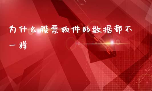 为什么股票软件的数据都不一样_https://www.lansai.wang_股票问答_第1张