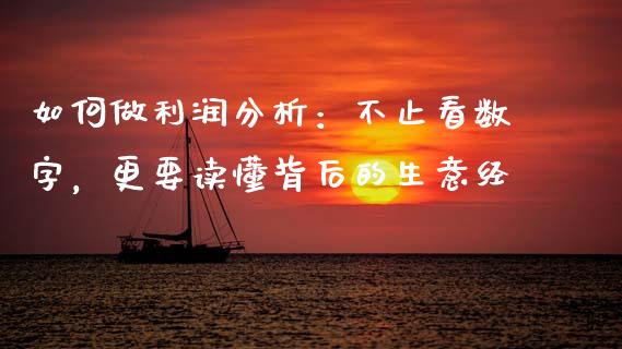如何做利润分析：不止看数字，更要读懂背后的生意经_https://www.lansai.wang_期货资讯_第1张