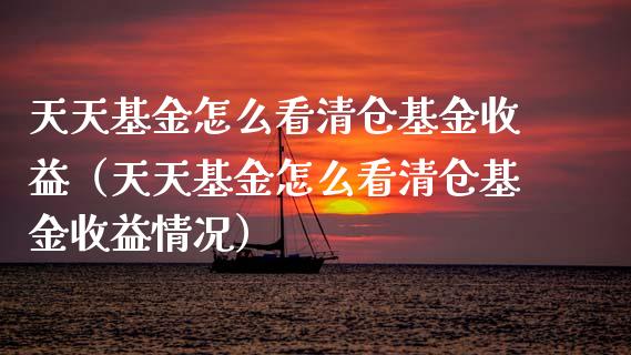 天天基金怎么看清仓基金收益（天天基金怎么看清仓基金收益情况）_https://www.lansai.wang_基金理财_第1张