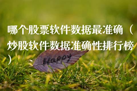 哪个股票软件数据最准确（炒股软件数据准确性排行榜）_https://www.lansai.wang_股票问答_第1张