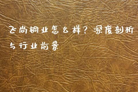 飞尚铜业怎么样？深度剖析与行业前景_https://www.lansai.wang_基金理财_第1张