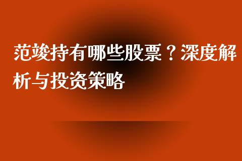 范竣持有哪些股票？深度解析与投资策略_https://www.lansai.wang_期货学院_第1张
