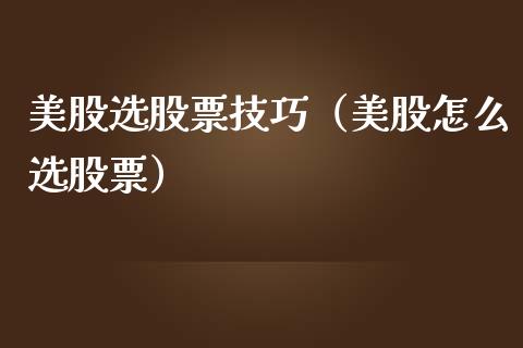 美股选股票技巧（美股怎么选股票）_https://www.lansai.wang_股票问答_第1张