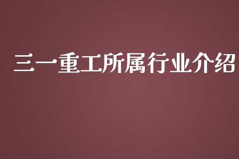 三一重工所属行业介绍_https://www.lansai.wang_股票问答_第1张