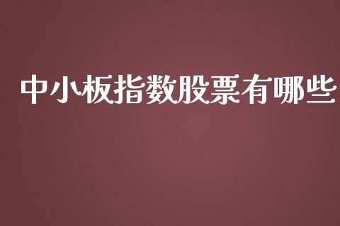 中小板指数股票有哪些_https://www.lansai.wang_期货资讯_第1张