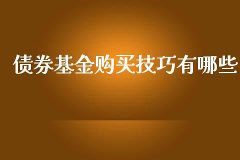 债券基金购买技巧有哪些_https://www.lansai.wang_理财百科_第1张