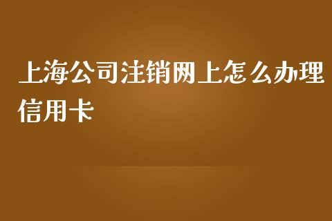 上海公司注销网上怎么办理信用卡_https://www.lansai.wang_基金理财_第1张