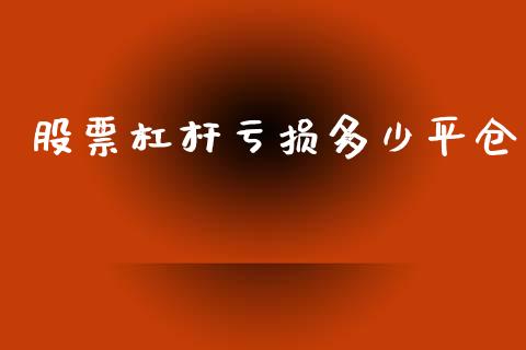 股票杠杆亏损多少平仓_https://www.lansai.wang_期货行情_第1张