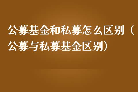 公募基金和私募怎么区别（公募与私募基金区别）_https://www.lansai.wang_基金理财_第1张