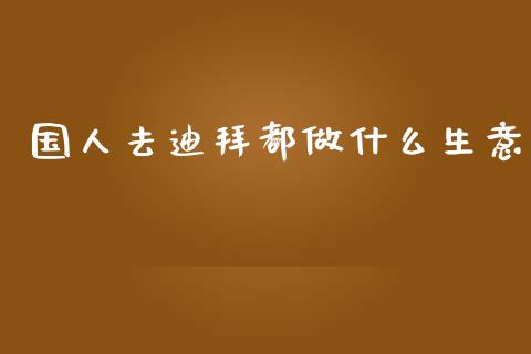 国人去迪拜都做什么生意_https://www.lansai.wang_股票问答_第1张