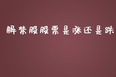 解禁股股票是涨还是跌_https://www.lansai.wang_基金理财_第1张