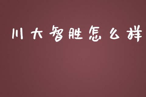 川大智胜怎么样_https://www.lansai.wang_股票问答_第1张