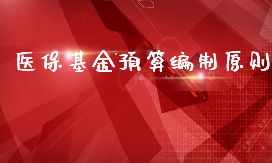 医保基金预算编制原则_https://www.lansai.wang_基金理财_第1张