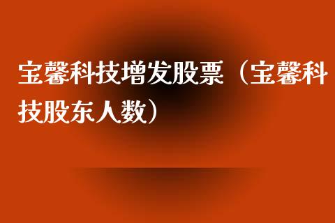 宝馨科技增发股票（宝馨科技股东人数）_https://www.lansai.wang_股票问答_第1张