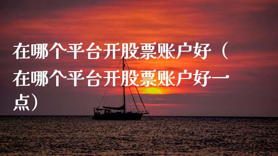 在哪个平台开股票账户好（在哪个平台开股票账户好一点）_https://www.lansai.wang_股票问答_第1张