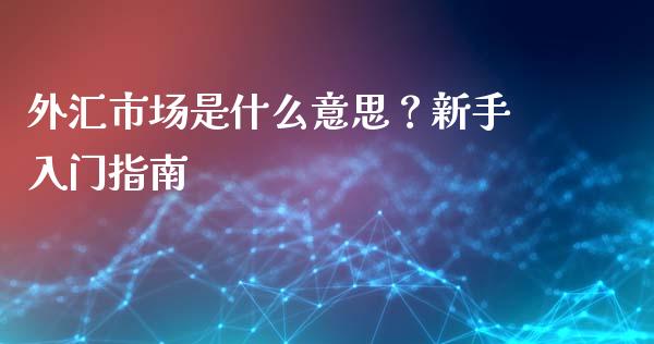 外汇市场是什么意思？新手入门指南_https://www.lansai.wang_基金理财_第1张