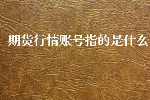 期货行情账号指的是什么_https://www.lansai.wang_恒生指数_第1张