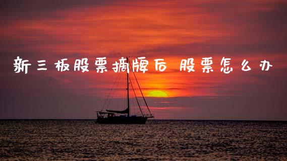 新三板股票摘牌后 股票怎么办_https://www.lansai.wang_期货行情_第1张