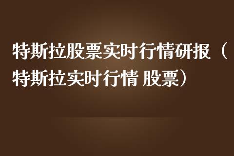特斯拉股票实时行情研报（特斯拉实时行情 股票）_https://www.lansai.wang_股票知识_第1张