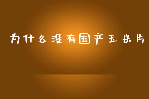 为什么没有国产玉米片_https://www.lansai.wang_理财百科_第1张