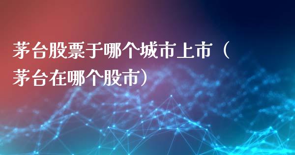 茅台股票于哪个城市上市（茅台在哪个股市）_https://www.lansai.wang_股票知识_第1张