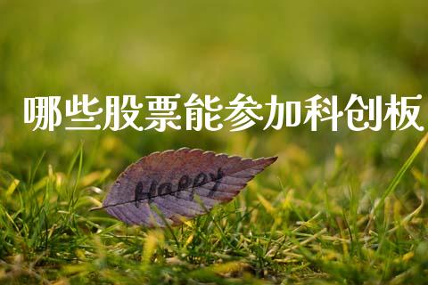 哪些股票能参加科创板_https://www.lansai.wang_期货行情_第1张