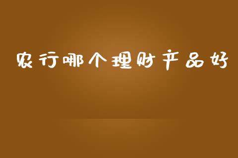 农行哪个理财产品好_https://www.lansai.wang_股票知识_第1张