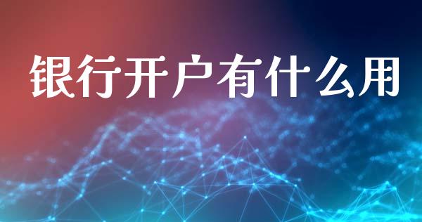 银行开户有什么用_https://www.lansai.wang_基金理财_第1张