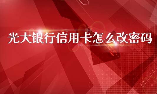 光大银行信用卡怎么改密码_https://www.lansai.wang_期货直播_第1张